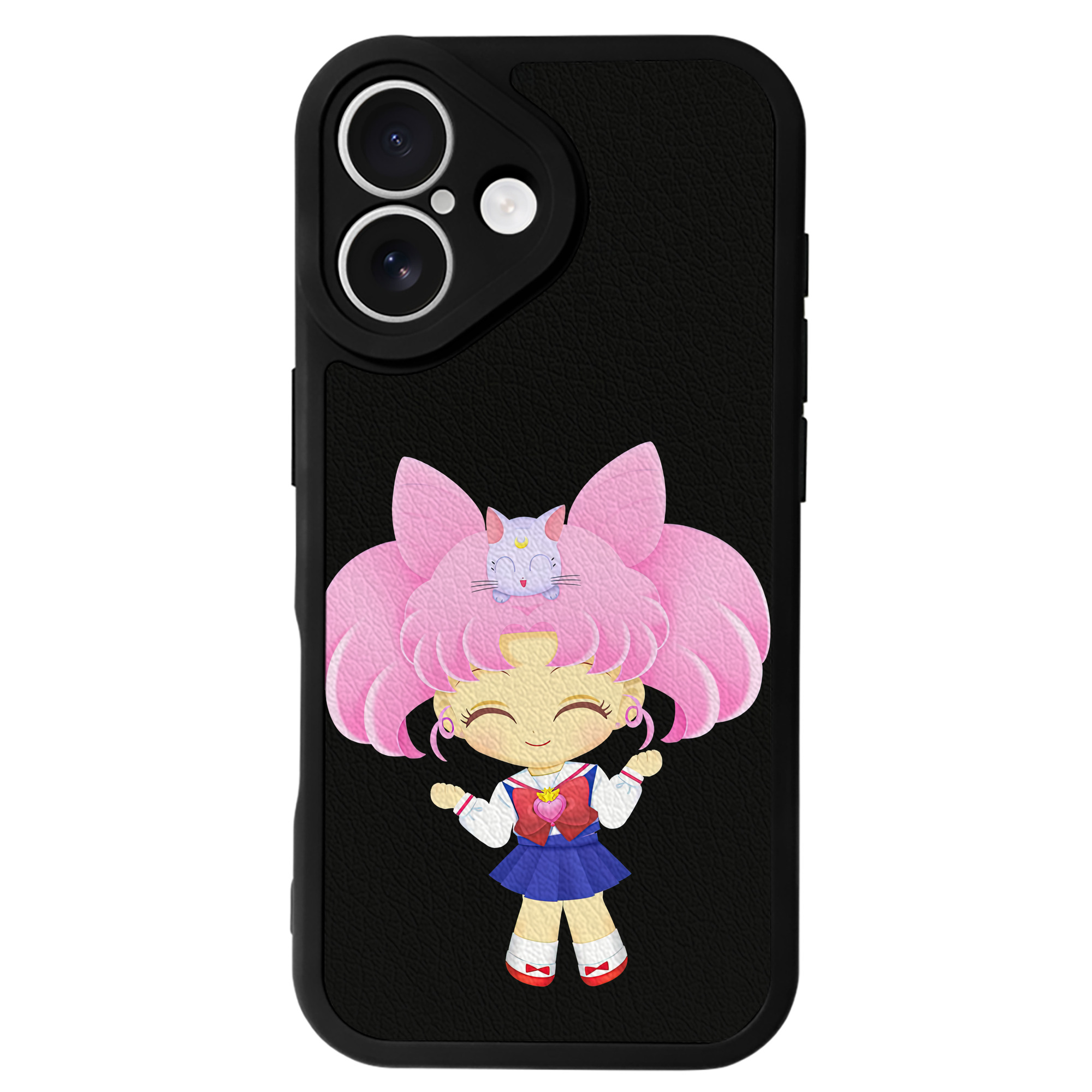 （画像用） 美少女戦士セーラームーン ちびうさ Sailor Moon Chibiusa Tsukino Usagi Small Lady Serenity 【iPhone 16シリーズ対応】シリコンスマホケース（レザー調） 材質：シリコン